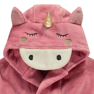 Φόρεμα ρόμπα από sherpa με κουκούλα και σχέδιο μονόκερου για κορίτσι 