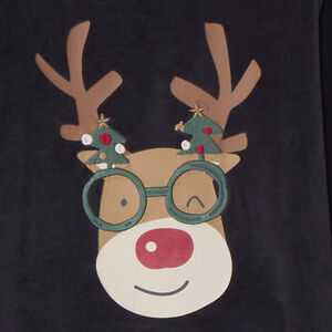 Σετ πιτζάμας 2 τεμαχίων βελουτέ με χριστουγεννιάτικα σχέδια για αγόρι 