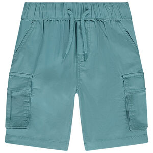 Βερμούδα cargo μονόχρωμη από popeline για αγόρι 