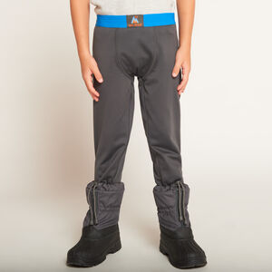 Caleçon de ski uni gris pour garçon  