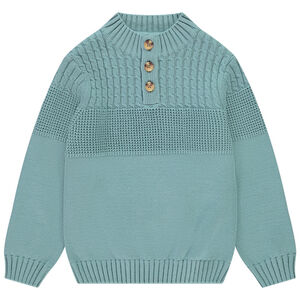 Πουλόβερ πλεκτό με φαντεζί σχέδιο και ζιβάγκο για αγόρι 
