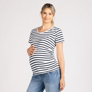 Κοντομάνικο μπλουζάκι εγκυμοσύνης με ρίγες από jersey 