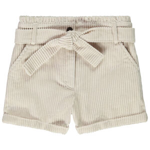 Σορτς από βελουτέ κοτλέ με αφαιρούμενη ζώνη για κορίτσι 