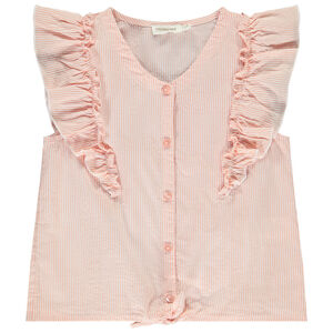 Πουκάμισο ριγέ με μεγάλα βολάν για κορίτσι 