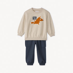 Ensemble sweat fantaisie + jogging style cargo pour bébé garçon   Main Ensemble sweat fantaisie + jogging style cargo pour bébé garçon