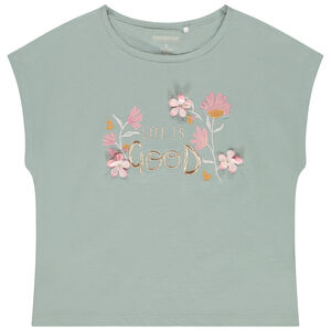 Κοντομάνικο μπλουζάκι με κέντημα 3D για κορίτσι 