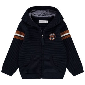 Ζακέτα με κουκούλα πλεκτό φαντεζί για bebe αγόρι 