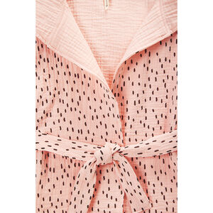 Μπουρνούζι με κουκούλα print σε βαμβακερή γάζα 