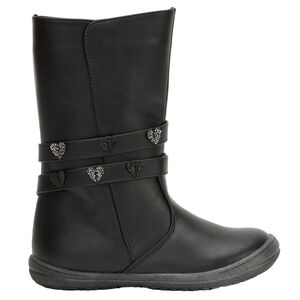 Μπότες με φερμουάρ και λουράκια με καρδιές για κορίτσι 