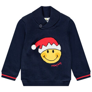Pull en tricot motif Smiley Baby Noël pour bébé garçon 