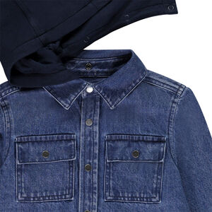 Surchemise en denim brodé et capuche amovible pour garçon  Main Surchemise en denim brodé et capuche amovible pour garçon