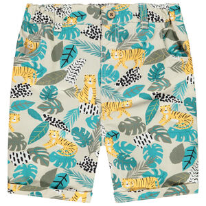 Βερμούδα βαμβακερή με σχέδιο ζούγκλας για bebe αγόρι 