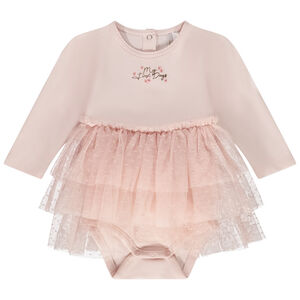 Φόρεμα body effet 2-σε-1 με τούλι plumetis για bebe κορίτσι  Main Φόρεμα body effet 2-σε-1 με τούλι plumetis για bebe κορίτσι