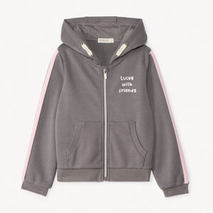 Γιλέτ από scuba με τύπωμα και κουκούλα για κορίτσι 