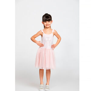 Robe à bretelles volantées en tulle pour fille Main Robe à bretelles volantées en tulle pour fille