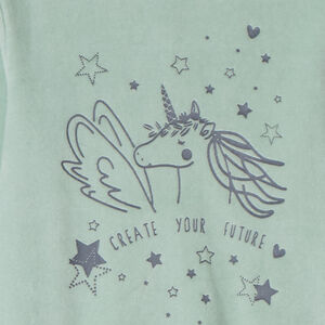 Σετ πιτζάμα βελούδο με μονόχρωμο τύπωμα για κορίτσι 