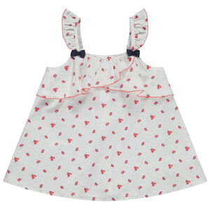 Τοπ με βολάν τιράντες και floral σχέδιο για bebe κορίτσι 