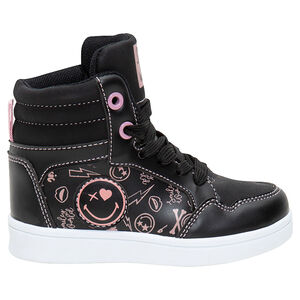 Αθλητικά μποτάκια από συνθετικό δέρμα με στάμπες και σήμα ©Smiley 