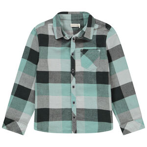 Chemise manches longues à carreaux avec poche pour garçon Main Chemise manches longues à carreaux avec poche pour garçon