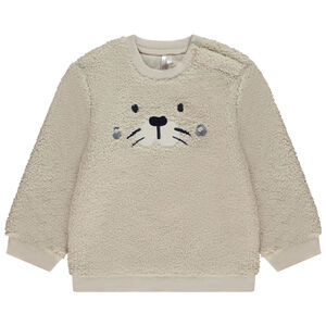 Sweat en sherpa ludique phoque pour bébé garçon  Main Sweat en sherpa ludique phoque pour bébé garçon