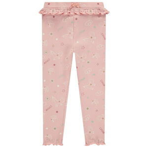 Μακρύ πλεκτό κολάν με φαντεζί σχέδιο για μωρό κορίτσι 