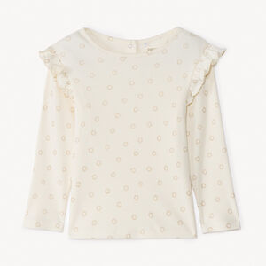 T-shirt manches longues à imprimé nuages glitter print pour bébé fille  