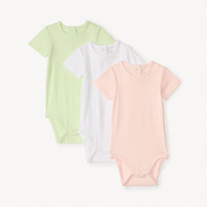 Σετ από 3 μονόχρωμα κοντομάνικα bodies για κορίτσι . 