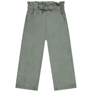 Παντελόνι φαρδύ μονόχρωμο effet δετό για κορίτσι 