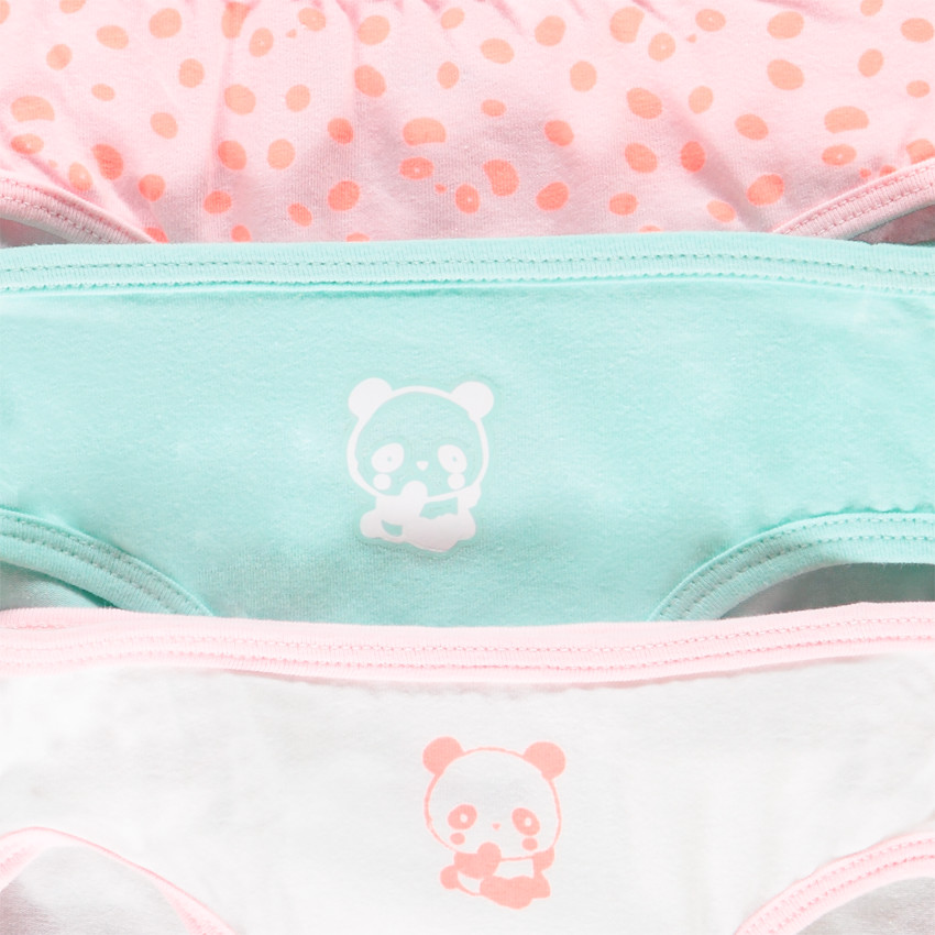 Σετ από 3 slip με οργανικό βαμβάκι σχέδιο panda για κορίτσι 