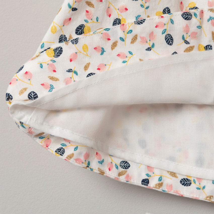 Robe manches longues imprimée all-over avec touches de doré 