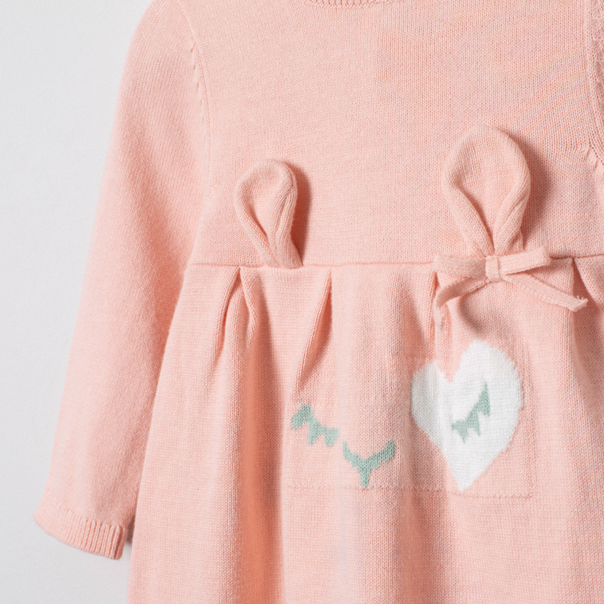 Ensemble avec robe en tricot et pantalon à coeurs 