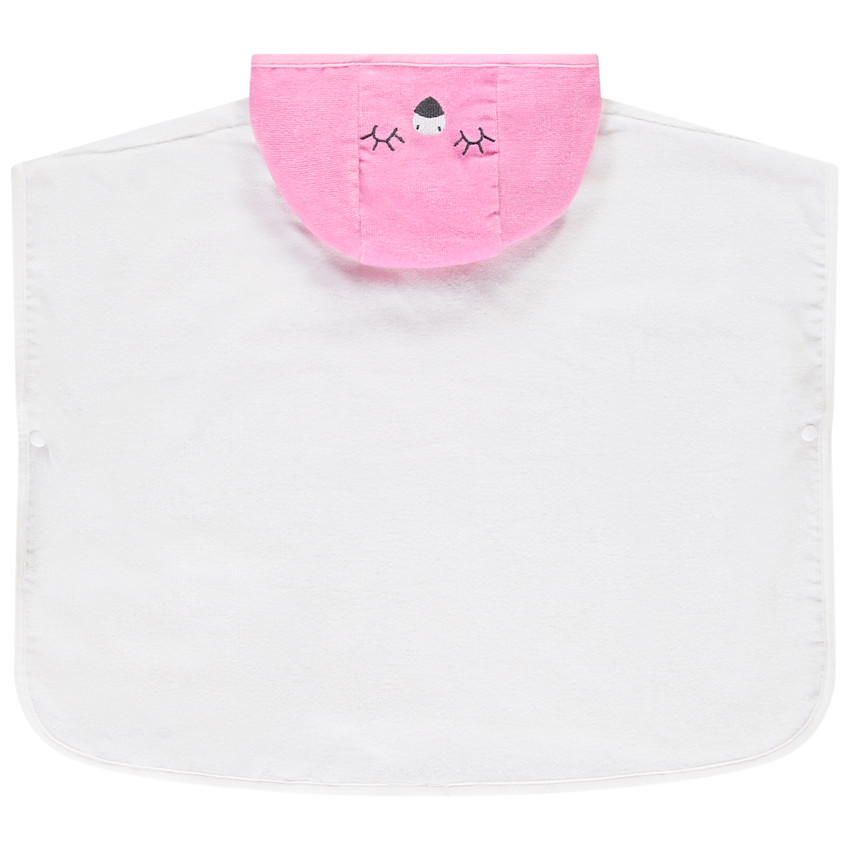 Poncho de bain ludique flamant rose pour bébé fille 