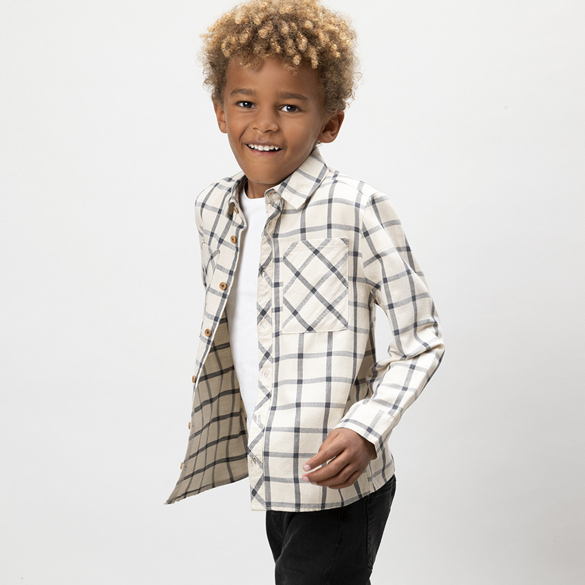 Πουκάμισο μακρυμάνικο καρό για αγόρι 