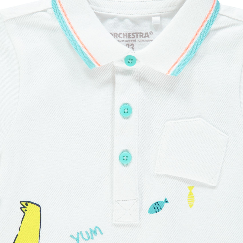 Polo κοντομάνικο βαμβακερό σχέδιο croco 