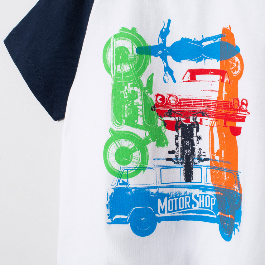 T-shirt κοντομάνικο με σχέδιο moto Main T-shirt κοντομάνικο με σχέδιο moto