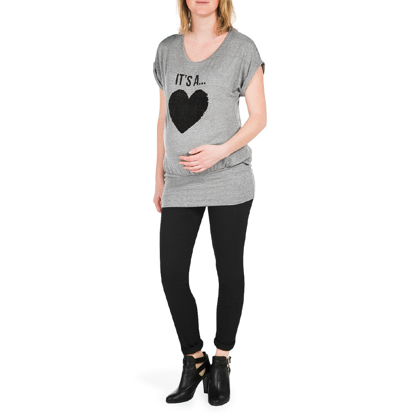 Κοντομάνικη μπλούζα εγκυμοσύνης με μήνυμα «It