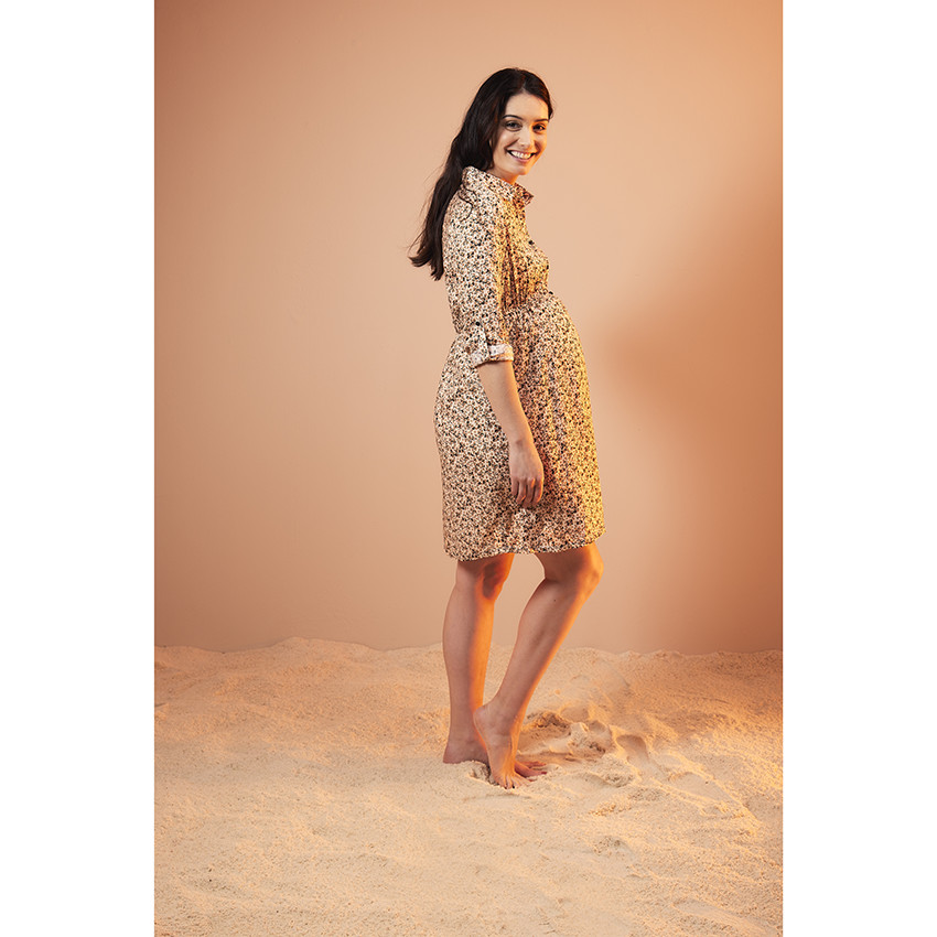 Φόρεμα εγκυμοσύνης fluide με floral σχέδιο 