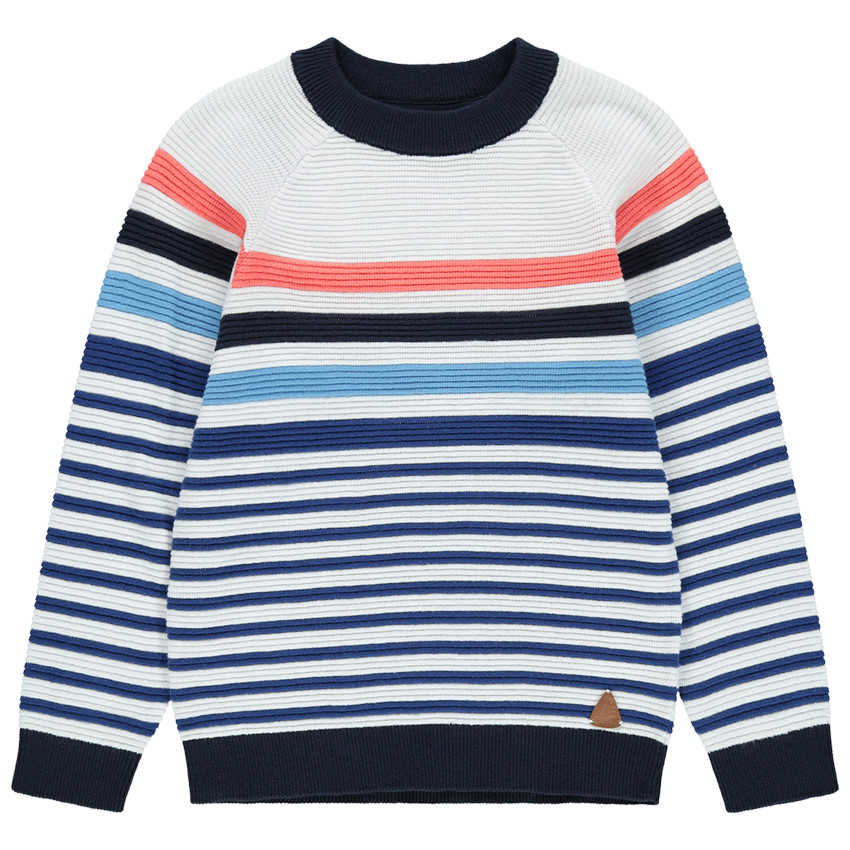 Πουλόβερ πλεκτό στυλ "ottoman" με ρίγες  