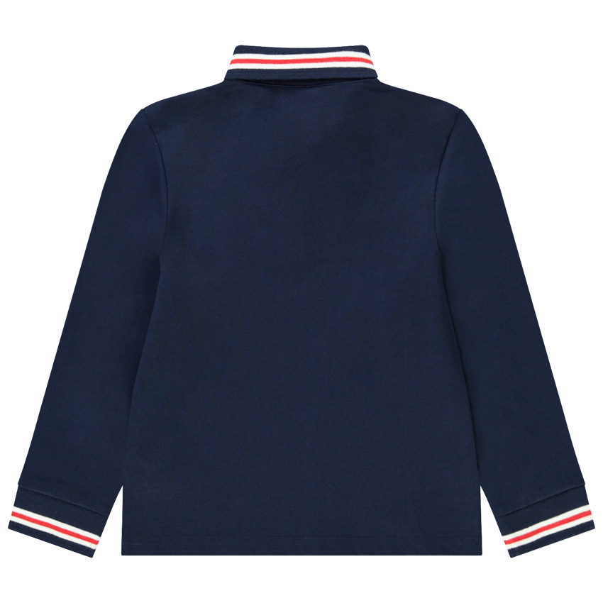 Polo μακρυμάνικο φαντεζί με patch κέντημα για αγόρι 