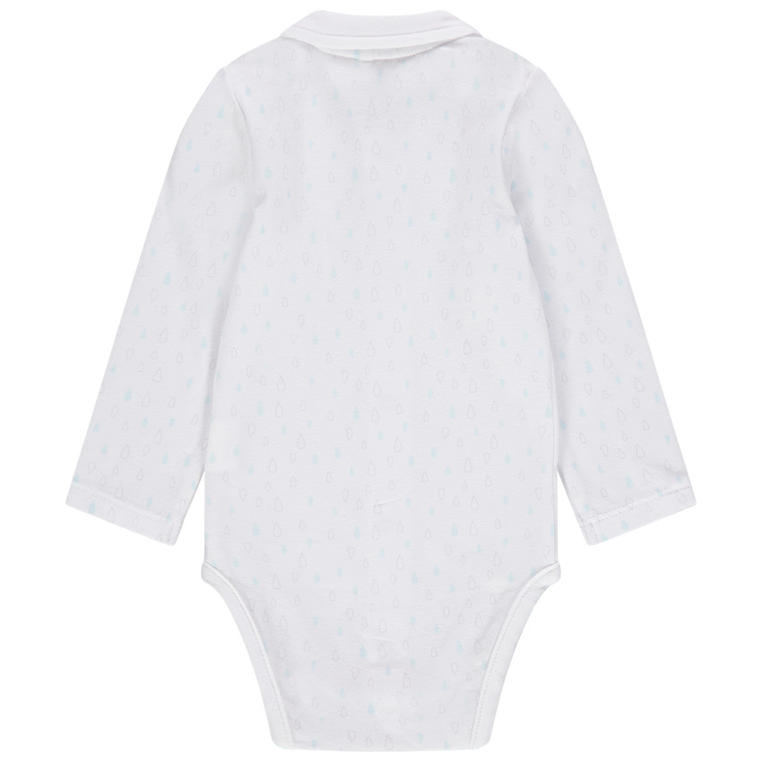 Body μακρυμάνικο με οργανικό βαμβάκι εμπριμέ 