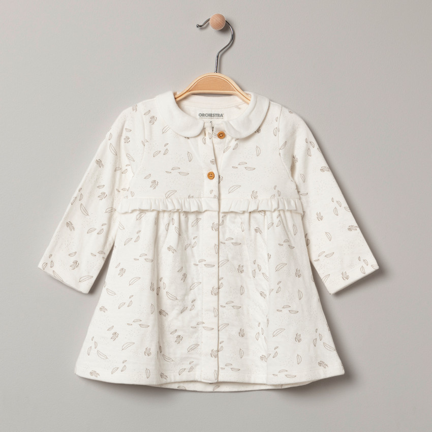 Φόρεμα μακρυμάνικο με οργανικό βαμβάκι με σχέδιο σε όλη την επιφάνεια 