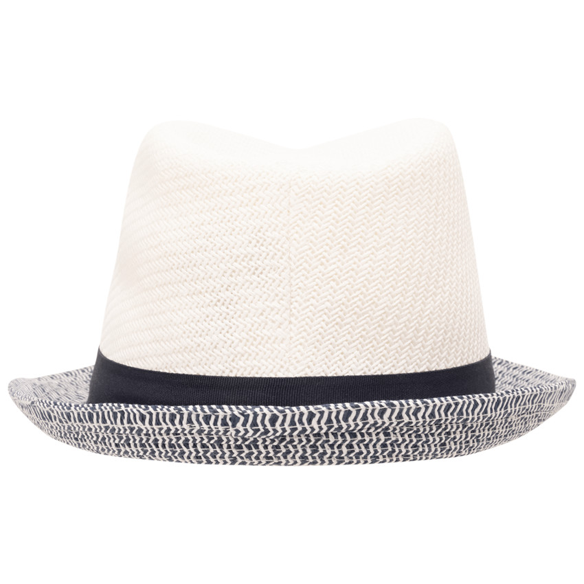 Ψάθινο καπέλο Borsalino διχρωμίας με κορδέλα για αγόρι 