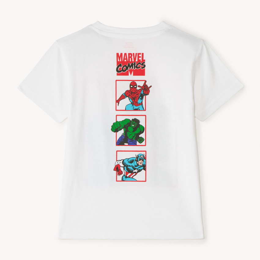 T-shirt με κοντά μανίκια με σχέδιο ήρωες Marvel για αγόρι 