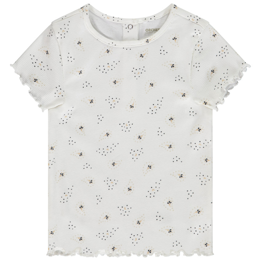 Κοντομάνικο μπλουζάκι côtelé και με σχέδιο για bebe κορίτσι 