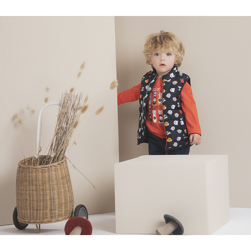 Doudoune sans manches matelassée à animaux printés 