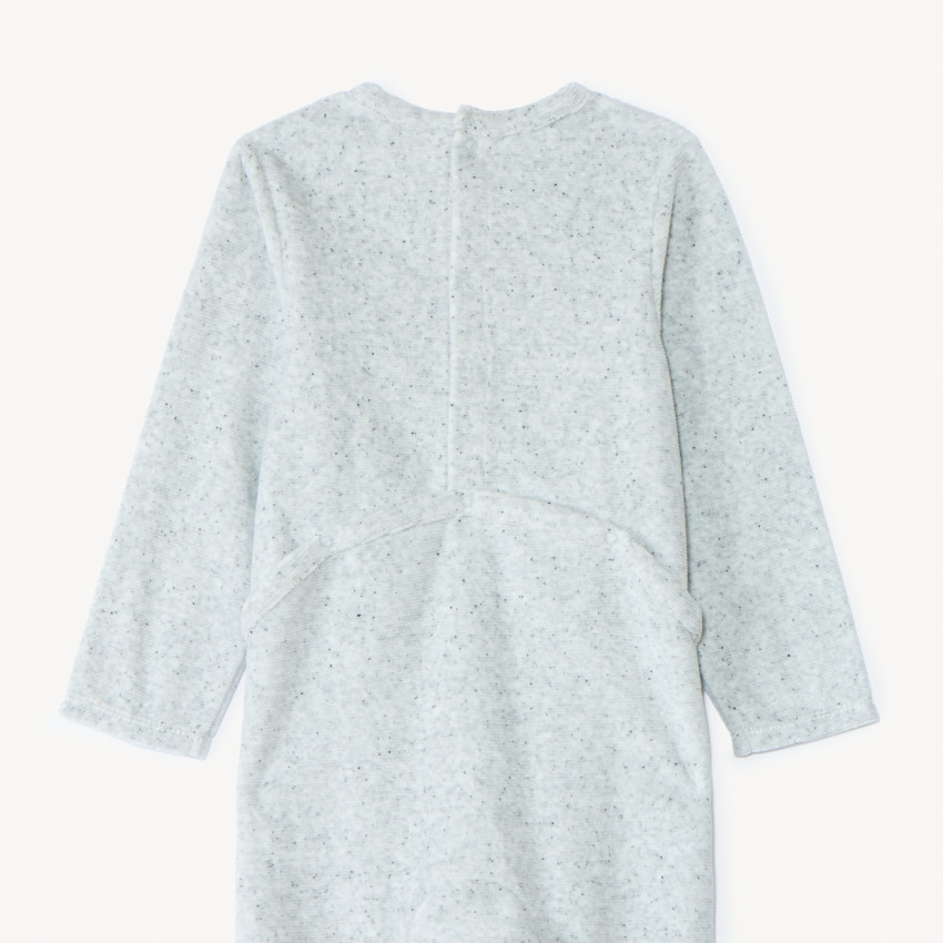 Dors-bien en velours ottoman à patch brodé tigre pour bébé garçon avec ouvertures différentes selon l'âge 