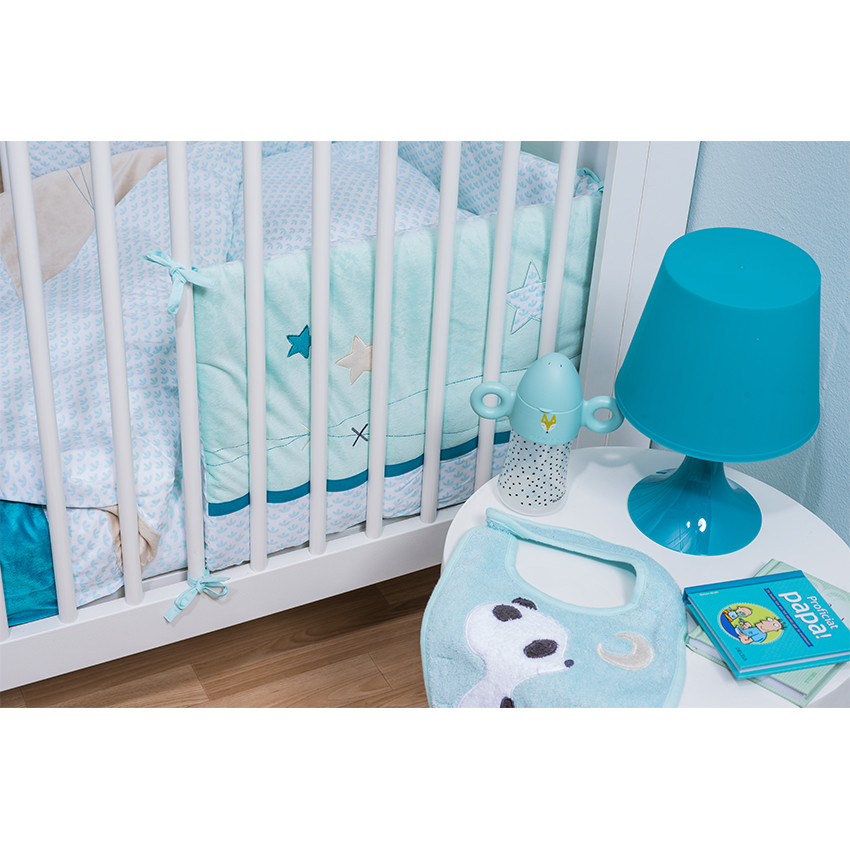 Lot de 2 bavoirs en éponge avec Pandas brodés 