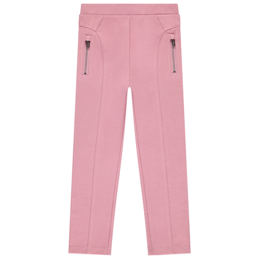 Jegging μονόχρωμο με τσέπες φερμουάρ για κορίτσι 