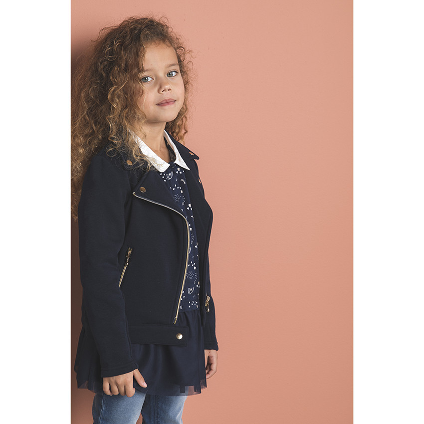 Perfecto μπλε marine με επένδυση sherpa για κορίτσι 