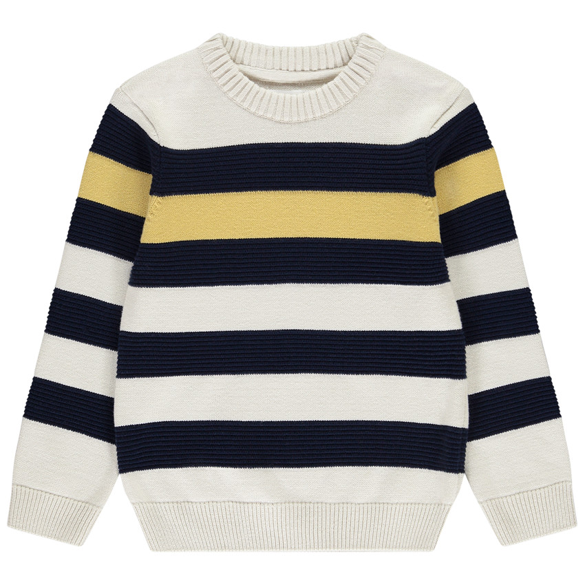 Πουλόβερ πλεκτό με φαντεζί ρίγες για αγόρι 